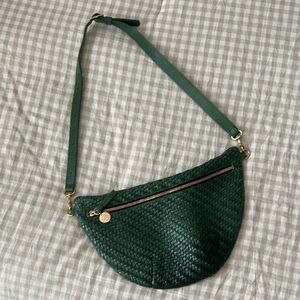 Clare V Green Woven Grande Fanny Bag